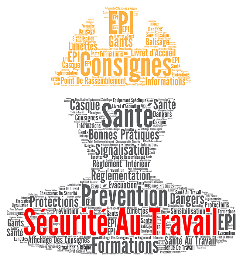 Scurit au travail concept nuage de mots
